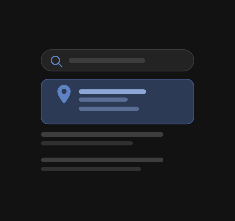 Illustration of a local search result with a map pin
